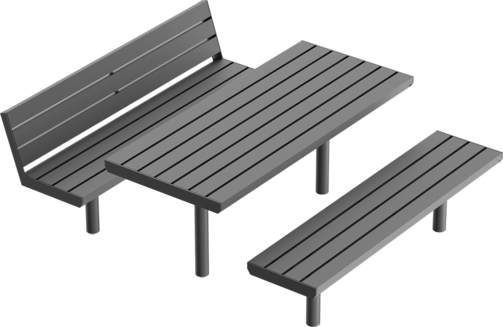 Ensemble table et bancs Aurich ST