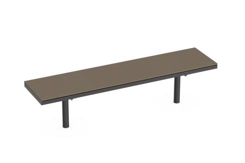 Bench Lübeck HPL with timber seat base