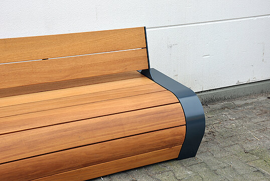 Banc Beluga avec assise en bois