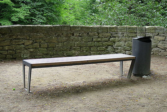 Banquette Legea avec assise en bois