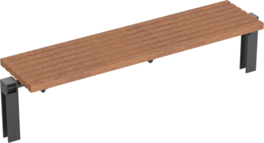 Hockerbank mit Holzauflage Hockerbank Scape I mit Holzauflage