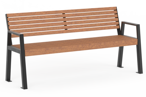 Banc Offenburg avec assise en bois