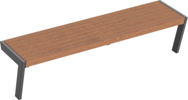 Hockerbank mit Holzauflage Hockerbank Henne mit Holzauflage
