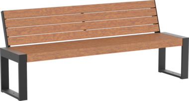 Sitzbank mit Holzauflage Sitzbank Cubo mit Holzauflage