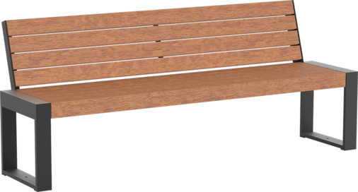 Sitzbank Cubo mit Holzauflage