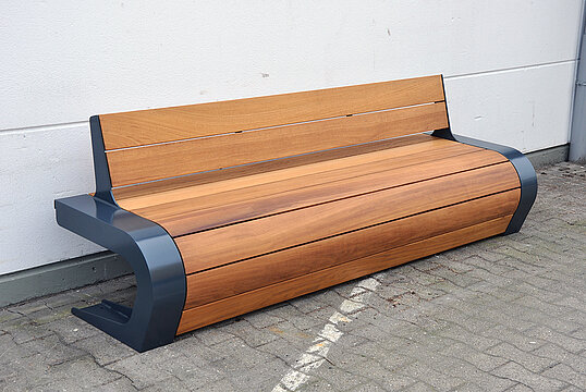 Banc Beluga avec assise en bois