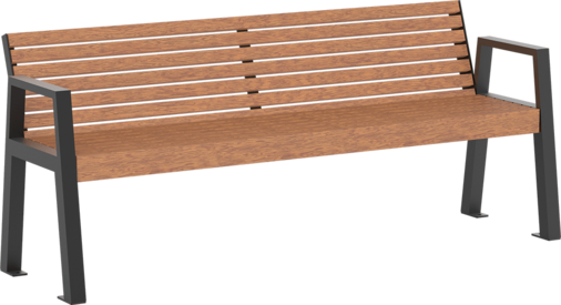 Banc Offenburg avec assise en bois