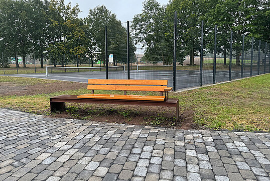 Banc Oxford avec assise en bois