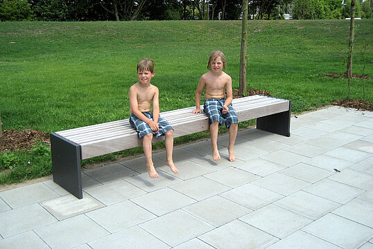 Banquette Malmö avec assise en bois