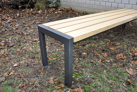 Hockerbank Haltern mit Holzauflage