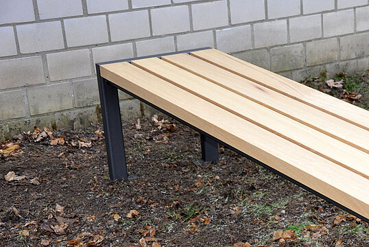 Hockerbank Haltern mit Holzauflage