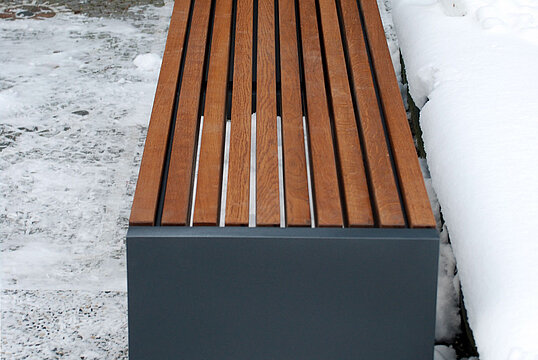 Banquette Malmö avec assise en bois