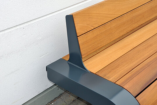 Banc Beluga avec assise en bois