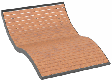 Liege mit Holzauflage Doppel-Liegebank Römö PAG