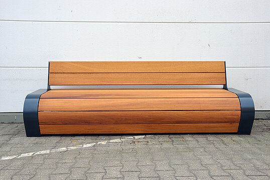 Banc Beluga avec assise en bois