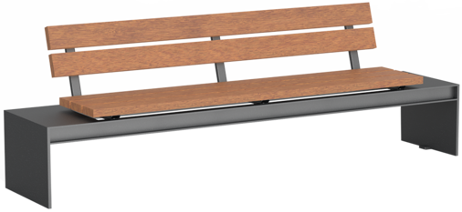 Banc Oxford avec assise en bois