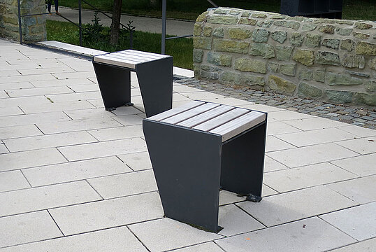 Banquette Legea avec assise en bois