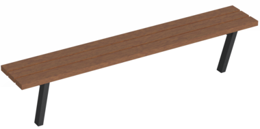 Hockerbank mit Holzauflage Hockerbank Maneva mit Holzauflage