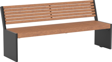 Sitzbank mit Holzauflage Sitzbank Malmö mit Holzauflage