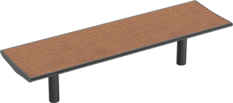 Hockerbänke mit Holzauflage