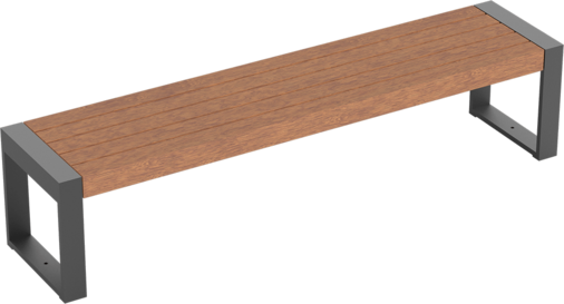 Banquette Cubo avec assise en bois