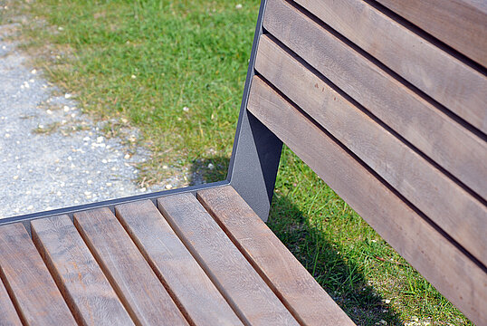 Banc Henne SL avec assise en bois