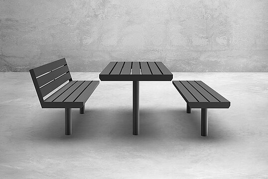 Ensemble table et bancs Aurich ST