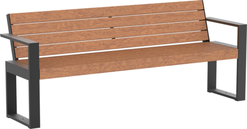 Banc Cubo avec assise en bois