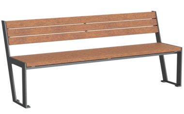 Sitzbank mit Holzauflage Sitzbank Legea mit Holzauflage
