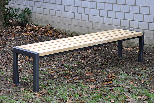 Hockerbank Haltern mit Holzauflage