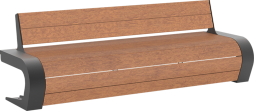 Banc Beluga avec assise en bois