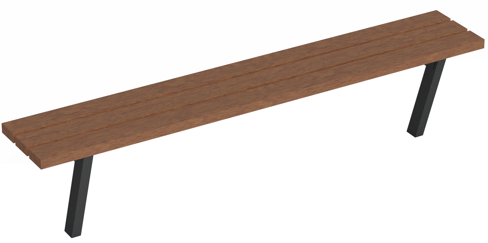  Hockerbank Maneva mit Holzauflage